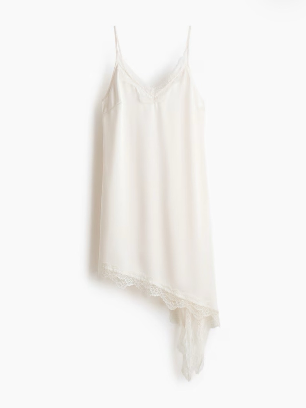 Women’s White Lace-Trim Slip Dress - NWT, size M